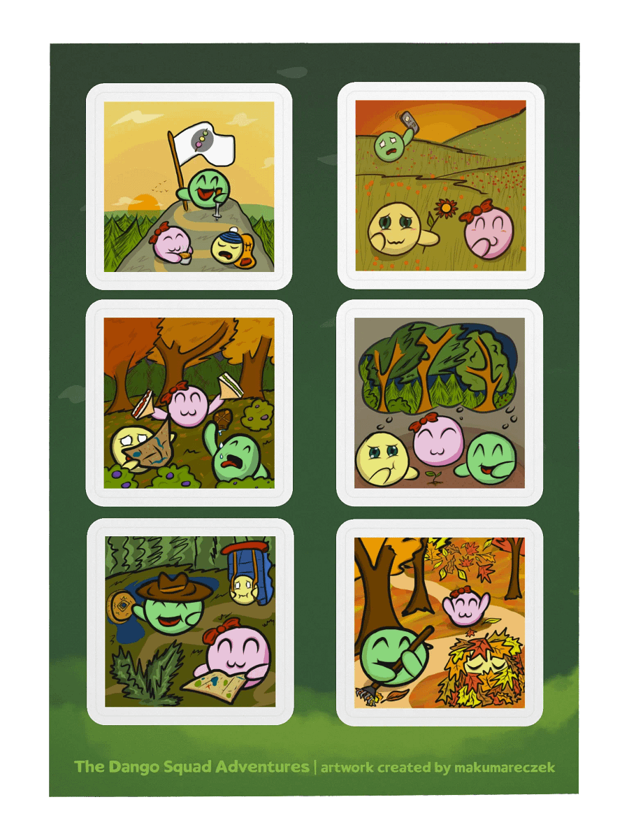 Dango Drawtober Outdoor set - Kiss Cut Sticker Sheet product image (1)