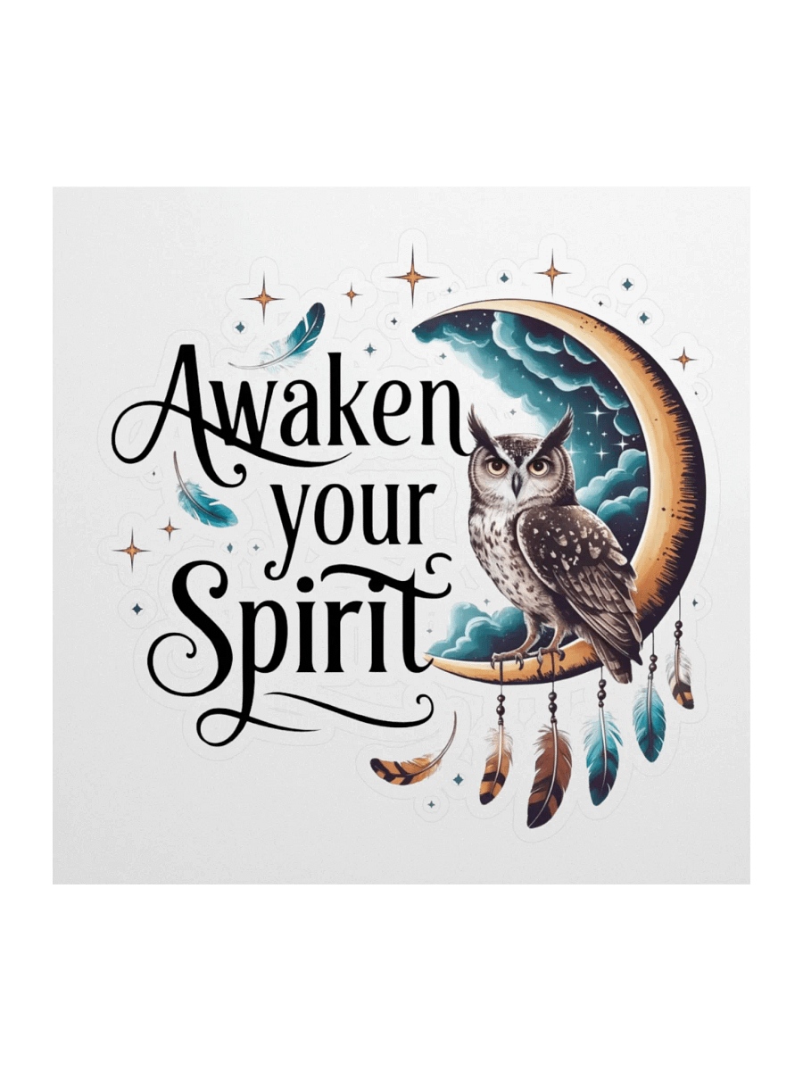 Spirit Awakening Owl Crescent Moon Stickers product image (2)