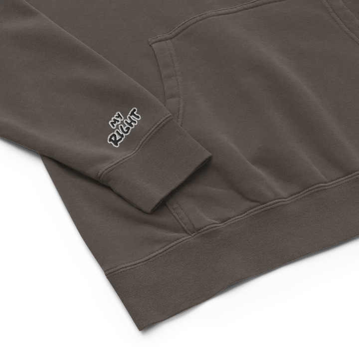 Left and Right embroidered pigment-dyed hoodie (bubble design) product image (1)