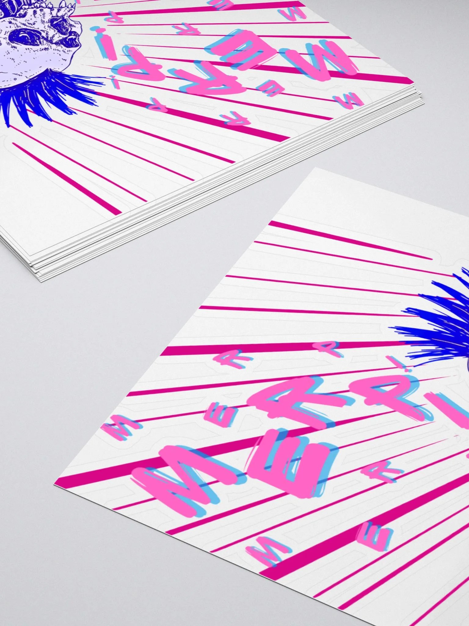 Merp Skull (Blue/Pink) Kiss-Cut Sticker product image (4)