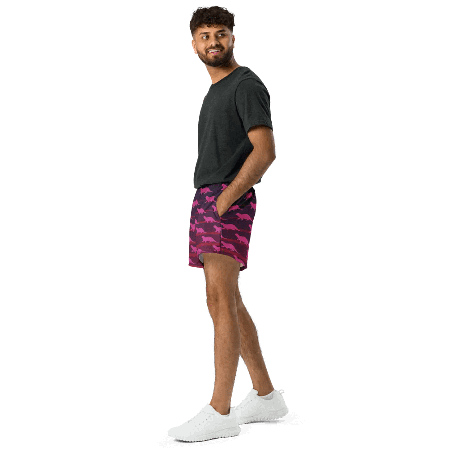 Otters on the Horizon Patterned Unisex Athletic Shorts product image (8)