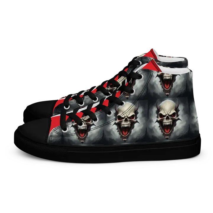 Demon Skull Men's High Top Canvas Shoes product image (1)
