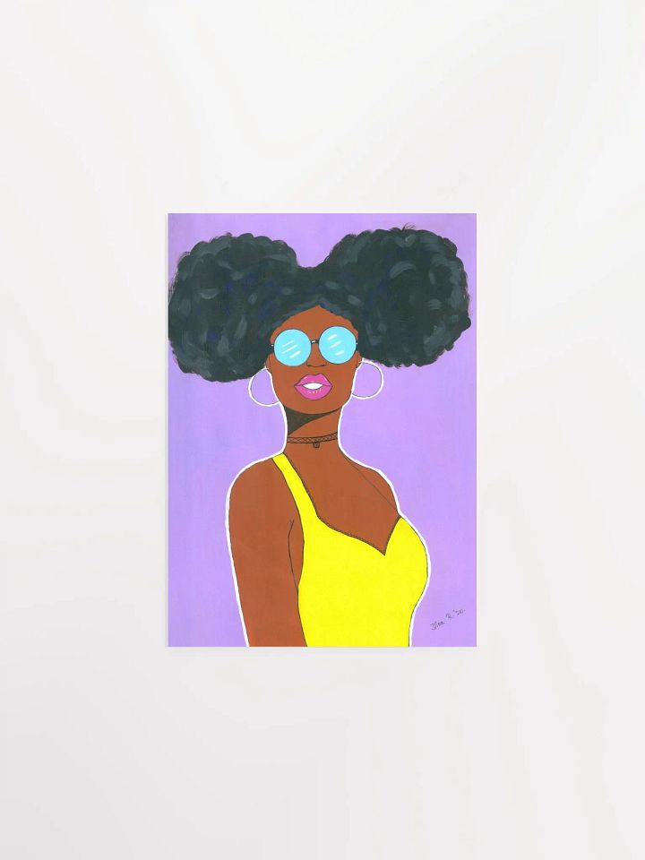 Afro American girl - art by Dina R. (acrylic painting picture) - Enhanced Matte Paper Poster (in) product image (1)