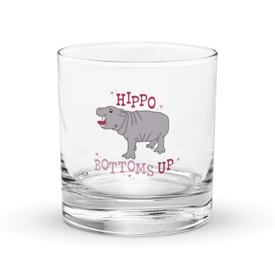 Hippo Bottoms Up Glass | Moo Deng Inspired Merch product image (1)