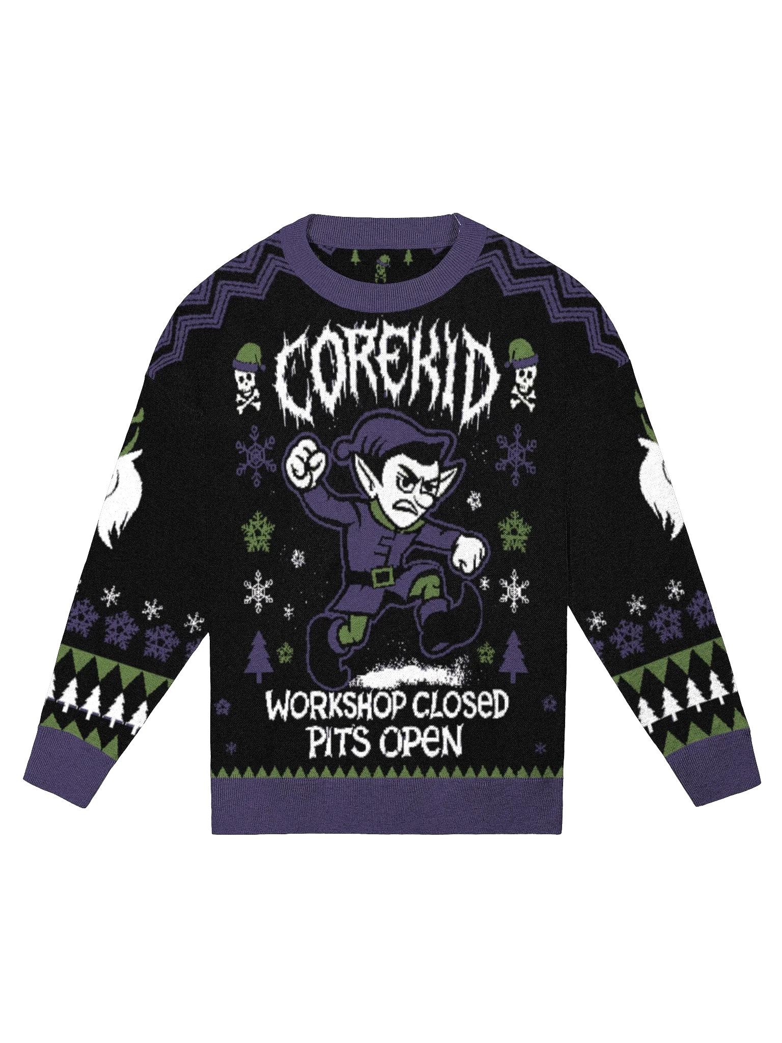 “WORKSHOP CLOSED, PITS OPEN” Elf Christmas Sweater [Limited 250 Units] product image (1)