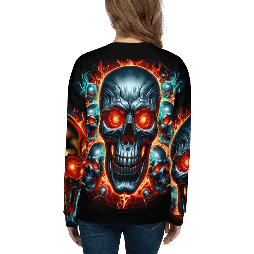 Inferno Skull All-Over Print - Unisex Sweatshirt #8 product image (7)
