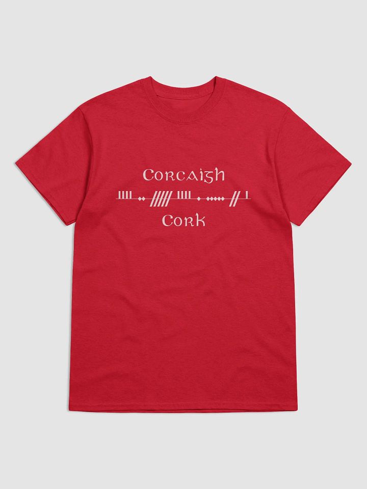 Cork/Corcaigh Scholastic style Ogham Red Printed T-shirt product image (1)