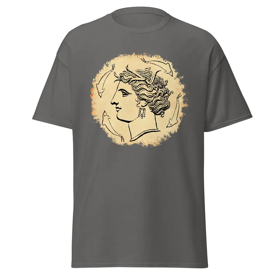 Arethusa Sea Nymph Ancient Greek Art 4th Century BC, Charcoal Tee product image (5)