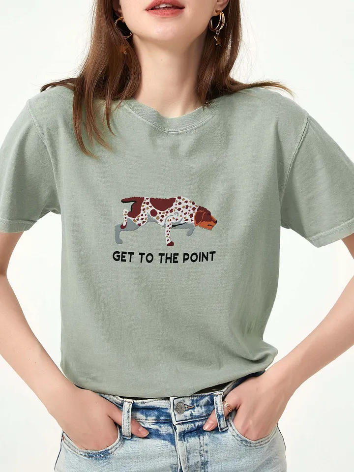 Get to the Point T-Shirt(Embroidered) of a German Wirehaired Pointer product image (2)