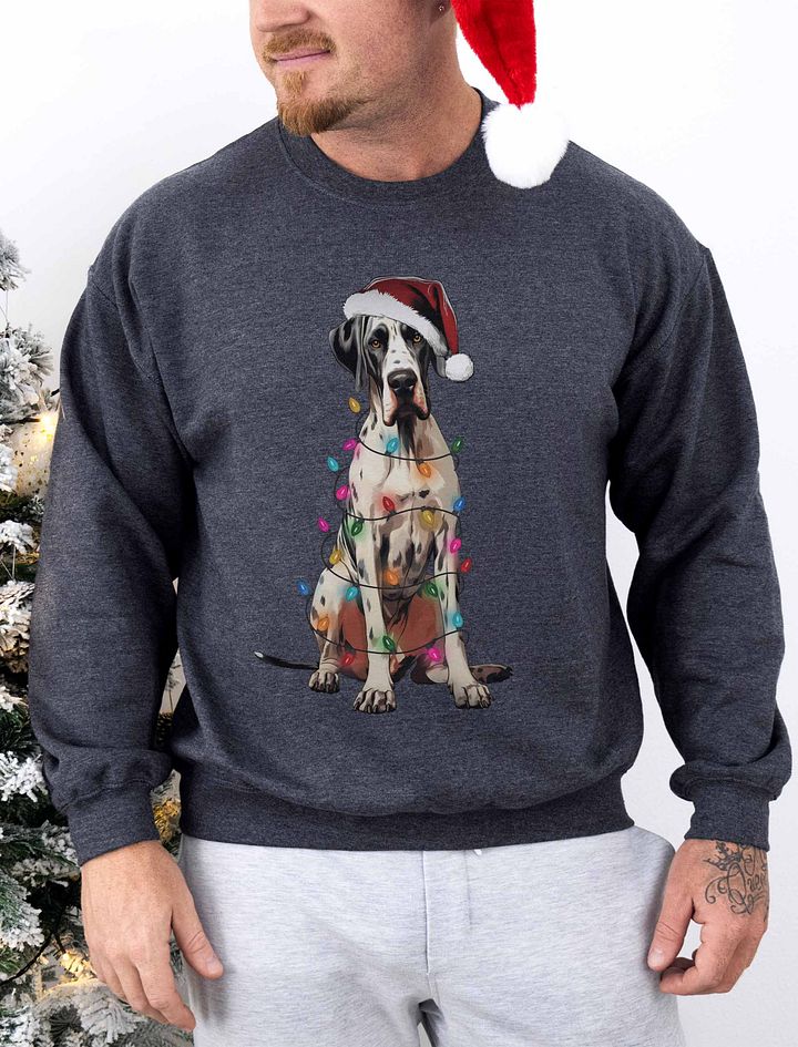 Funny Great Dane(Harlequin) Christmas Sweatshirt for Great Dane Paw-rents product image (1)