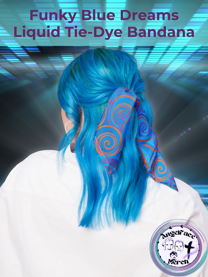 Funky Blue Dreams Liquid Tie-Dye Bandana product image (1)