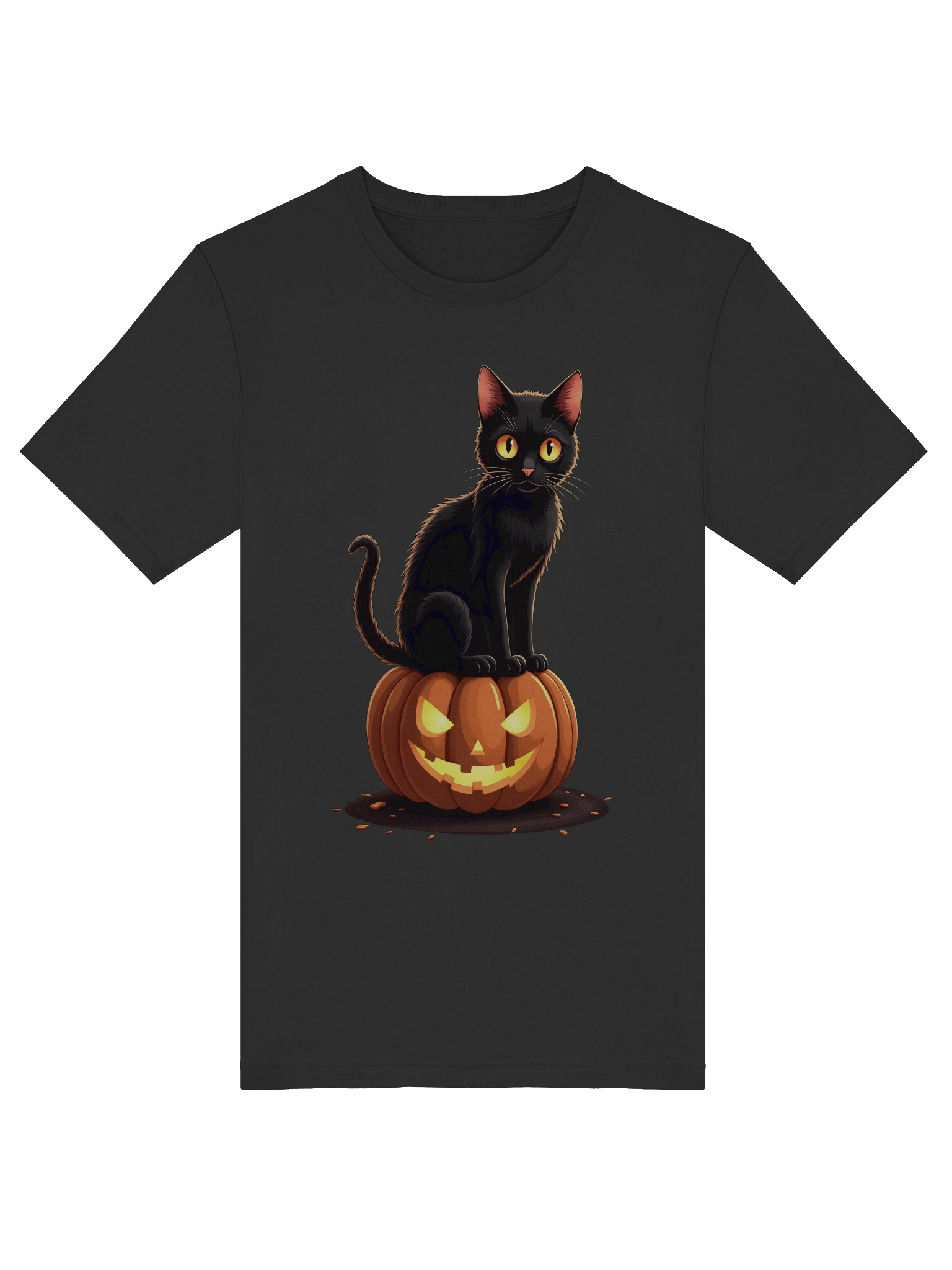Glowing Jack-O'-Lantern Cat T-Shirt product image (49)