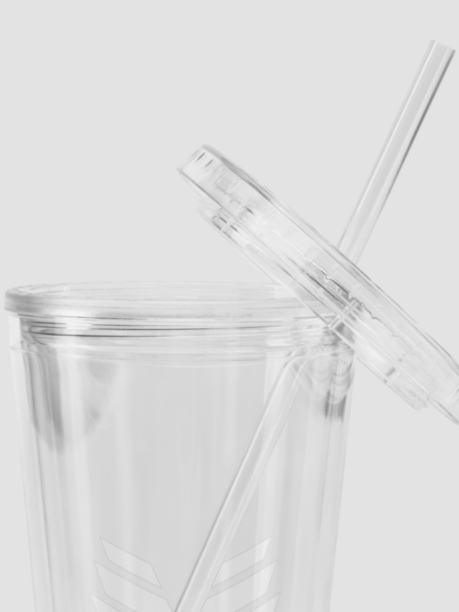 Double Wall Clear Plastic Tumbler - White product image (7)