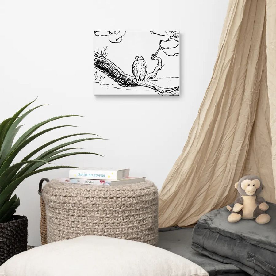 Owl on a Branch Canvas Artwork product image (6)
