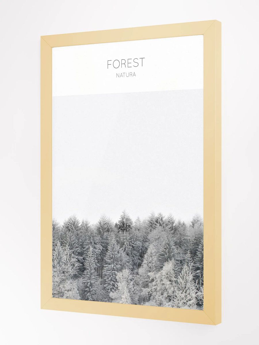 Natura Forest Winter Landscape Poster – Framed Tranquil Nature Wall Art | Minimalist Snowy Scenery | Premium Décor for Homes and Offices product image (4)