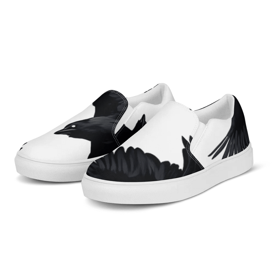 Men's Slip-On Canvas Shoes with Unique Crow Design 🖤 product image (5)