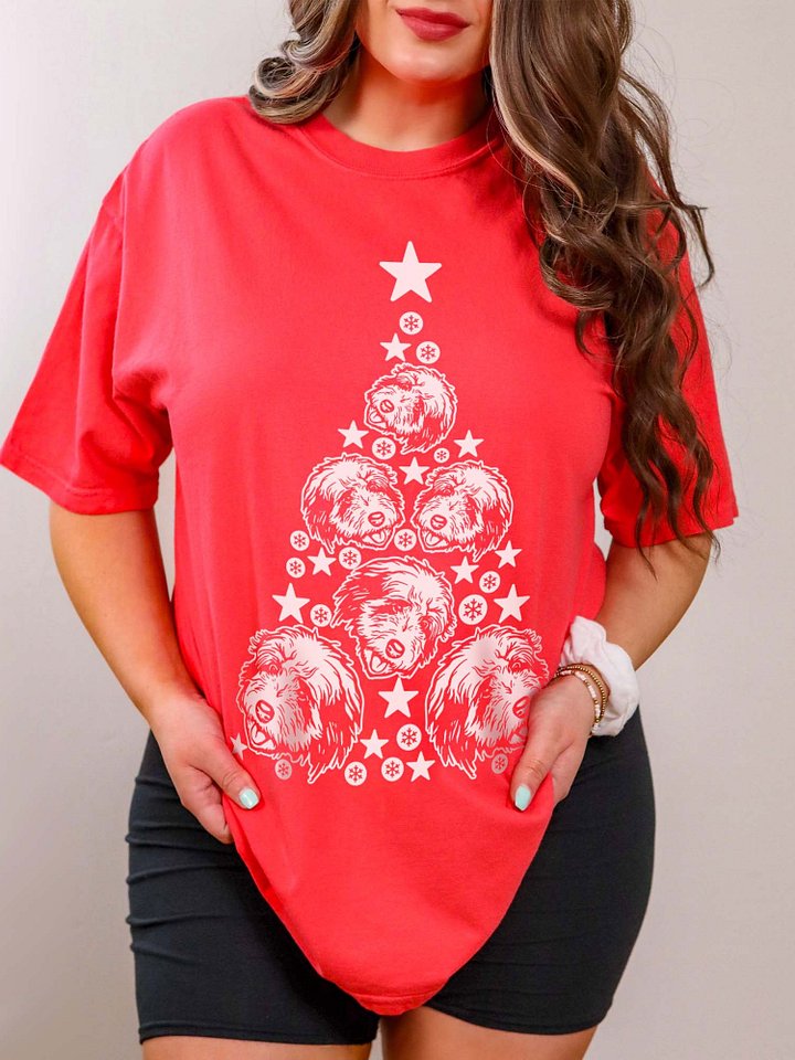 Old English Sheepdog Christmas Tree T-Shirt product image (1)
