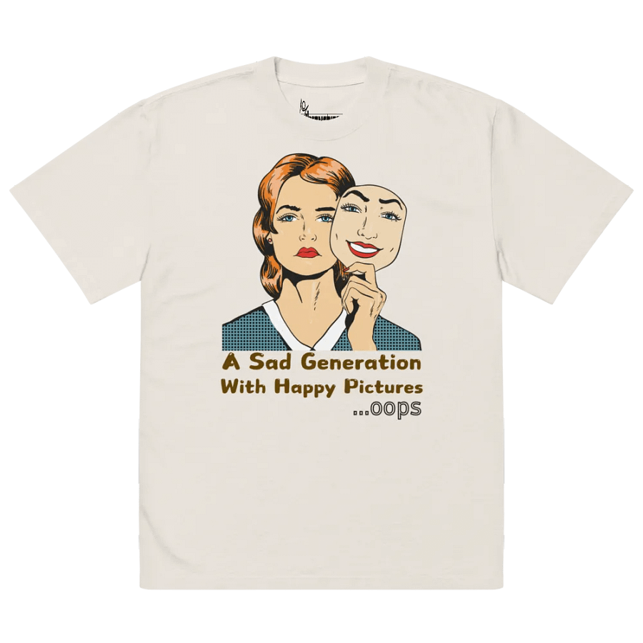 A sad generation with happy pictures oversized faded t-shirt product image (2)