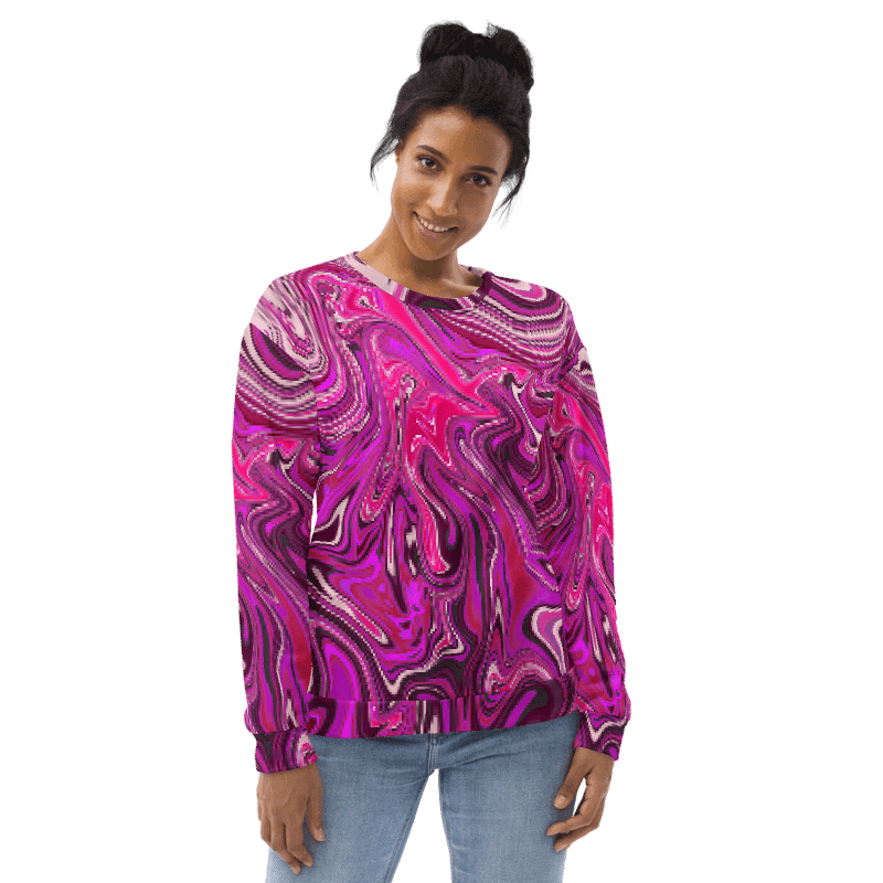 Sweatshirt - Pink and Purple Digital Fluid Art product image (4)
