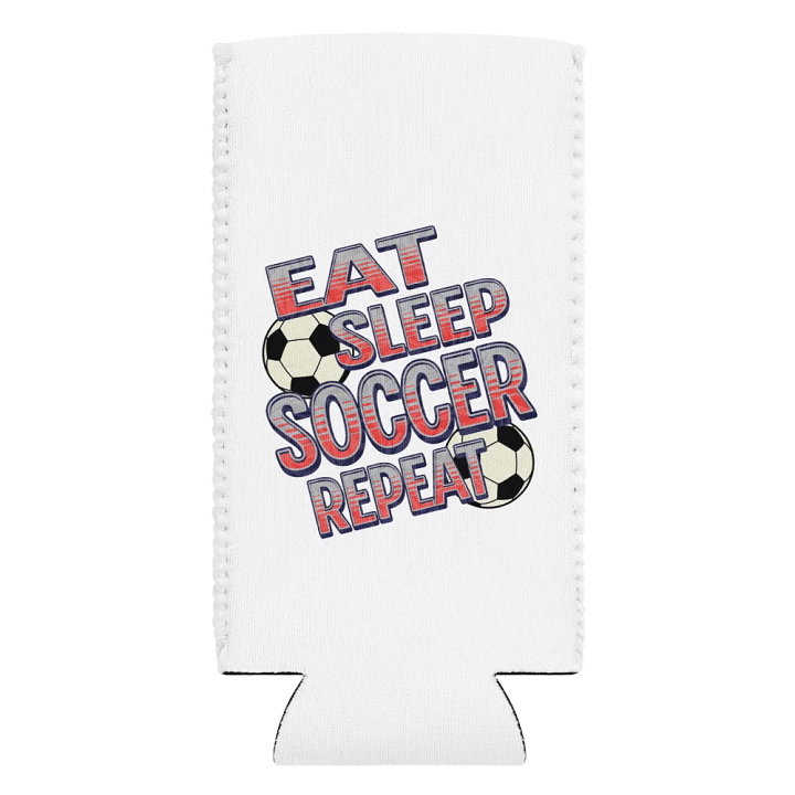 Eat Sleep Soccer Repeat Angle Stripes Can Cooler product image (2)