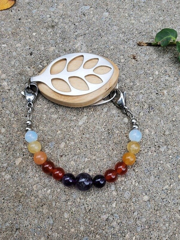 Inner Harmony Bracelet | Amethyst, Opalite & Carnelian | Handmade Accessory for Bellabeat Leaf Urban & Ivy product image (1)