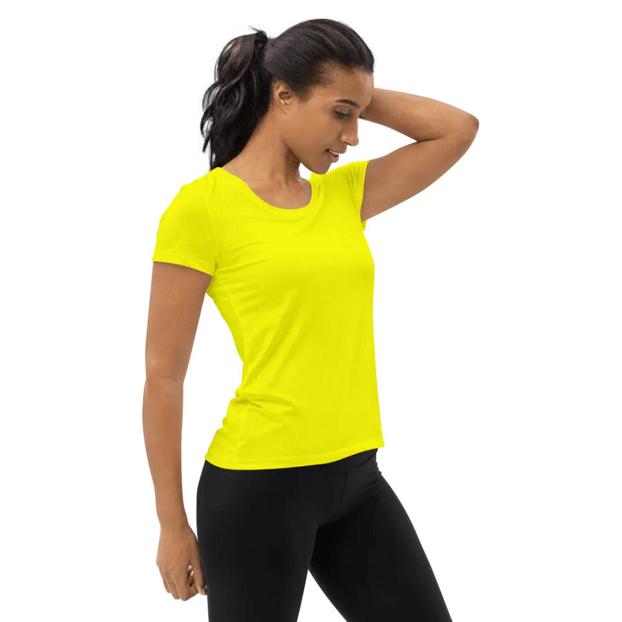 Plain Color Yellow Athletic T-Shirt product image (8)