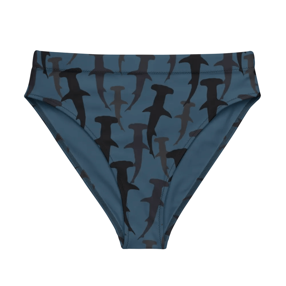 Hammerhead Sharks - Dark Ocean - Recycled Polyester - High Waisted Bikini Bottom product image (1)