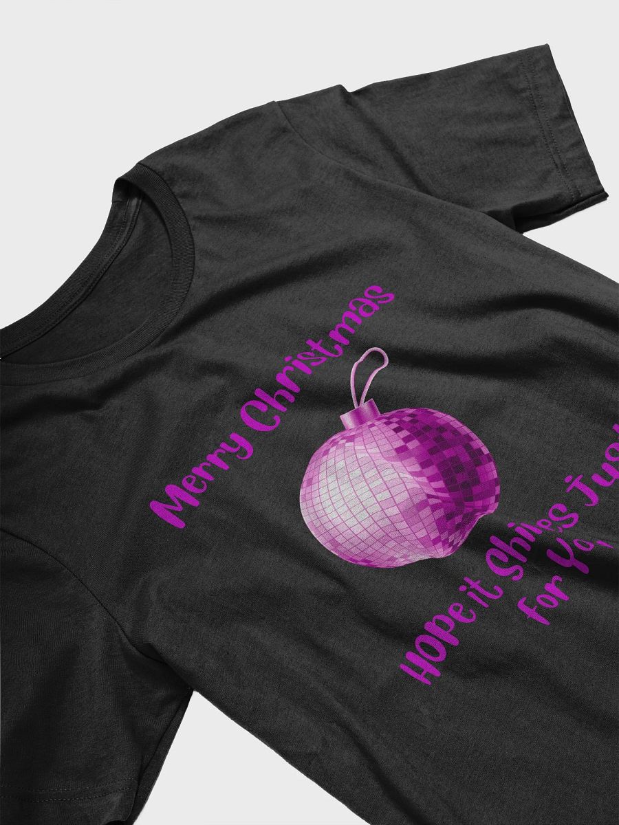 Dazzling Christmas Mirrorball with I Hope it Shines just for You T-Shirt - Pink product image (8)