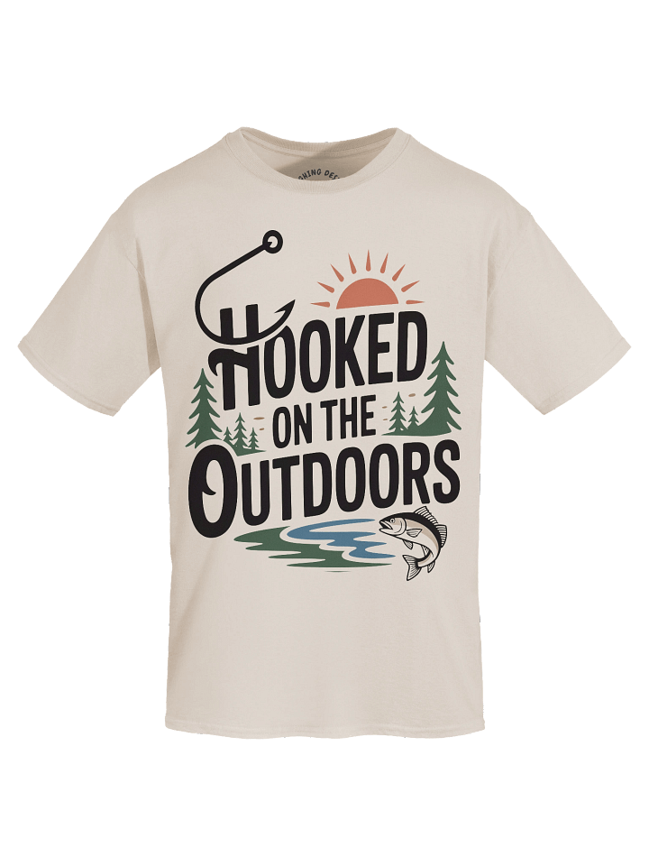 "Hooked on the Outdoors" Fishing & Camping T-Shirt product image (1)