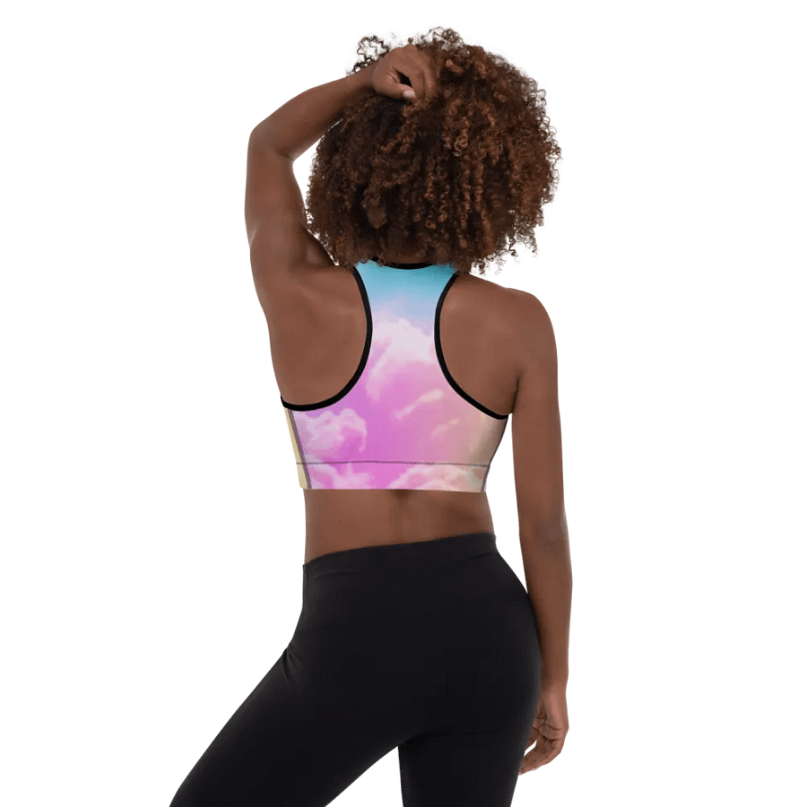 Blur cloud rainbow Design Padded Sports Bra - v7 product image (1)