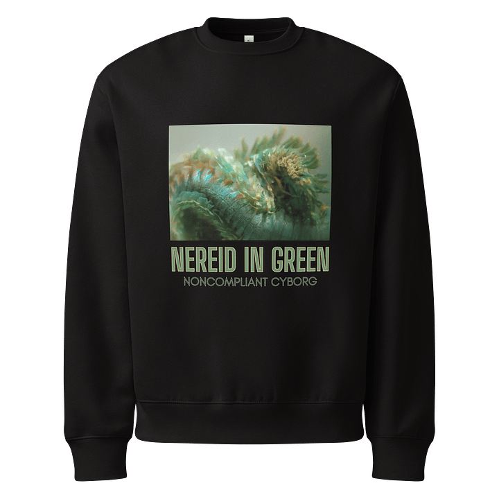 Nereid in Green with text Black Sweatshirt product image (1)