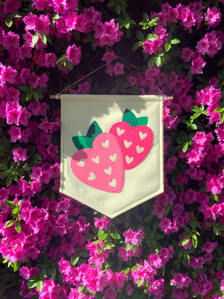 Strawberry Sweethearts Felt Handmade Banner product image (1)