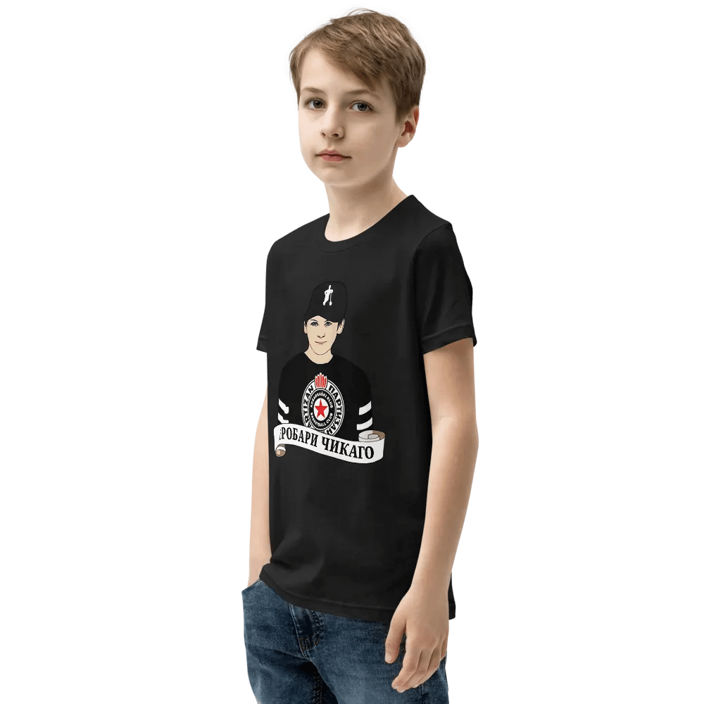 Grobari Čikago KK Partizan Bella+Canvas Youth Short Sleeve T-Shirt product image (3)