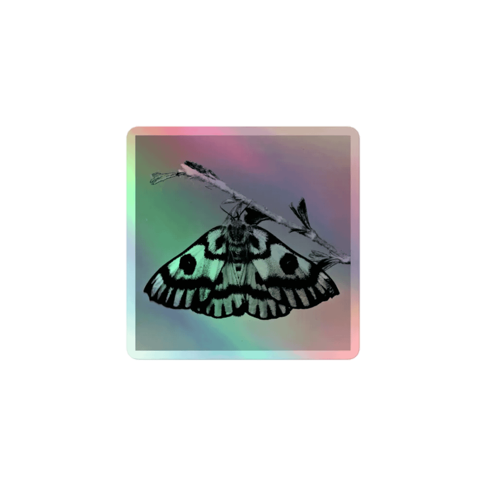 holographic sheep moth sticker product image (1)