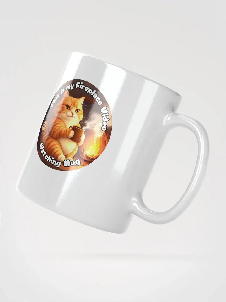Cozy Cat - This is my Fireplace Watching Mug | White Glossy Mug product image (5)
