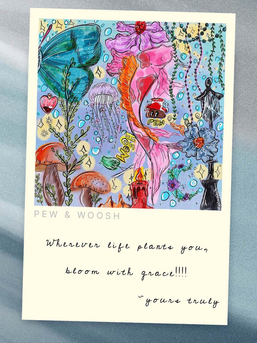 PEW & WOOSH Digital Postcard | Printable | Greeting card | Art prints product image (3)