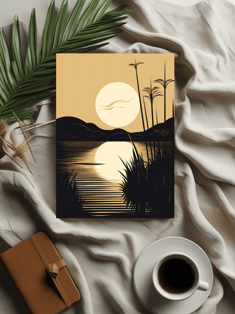Golden Nile Flow – Minimalist Single-Line Art Print product image (3)