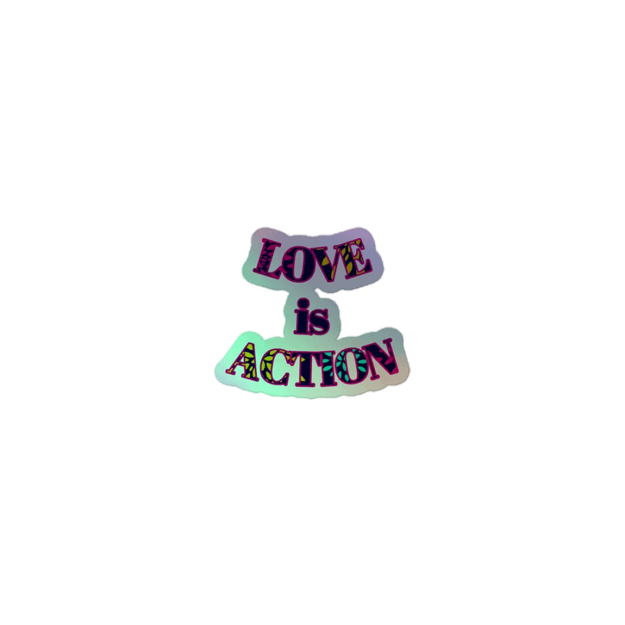 Love is Action Kiss-Cut Holographic Sticker Sheet product image (1)