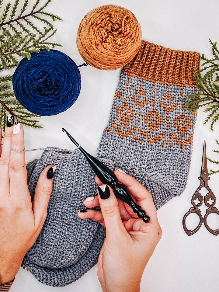 Crochet Colorwork Woodland Walker Crochet Socks - Free Pattern product image (2)