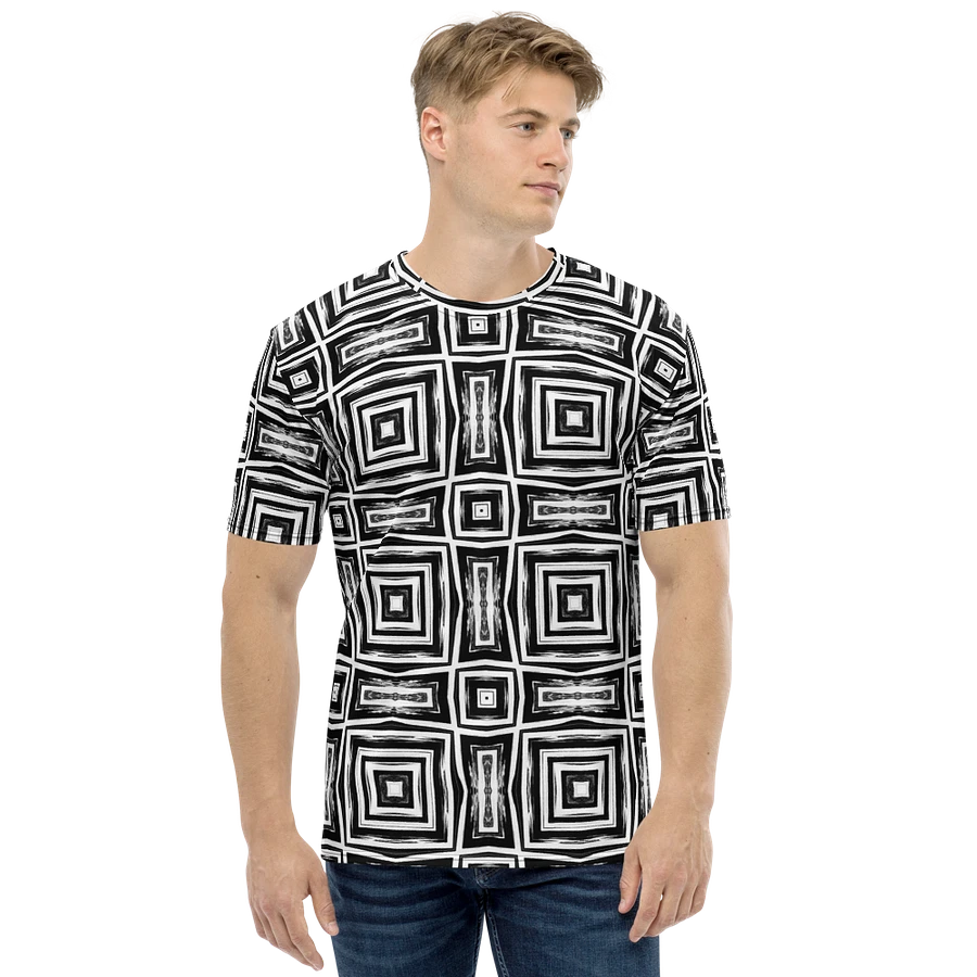 Abstract Monochrome Repeating Pattern Men's Crewneck T Shirt product image (5)