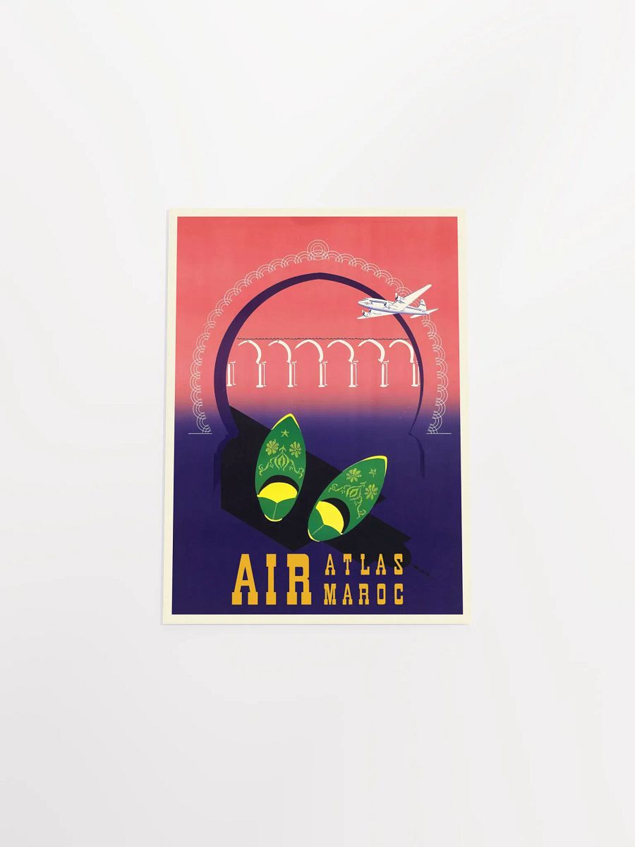 Morocco, Air Atlas, 1950s — retro travel poster, vintage travel print product image (10)