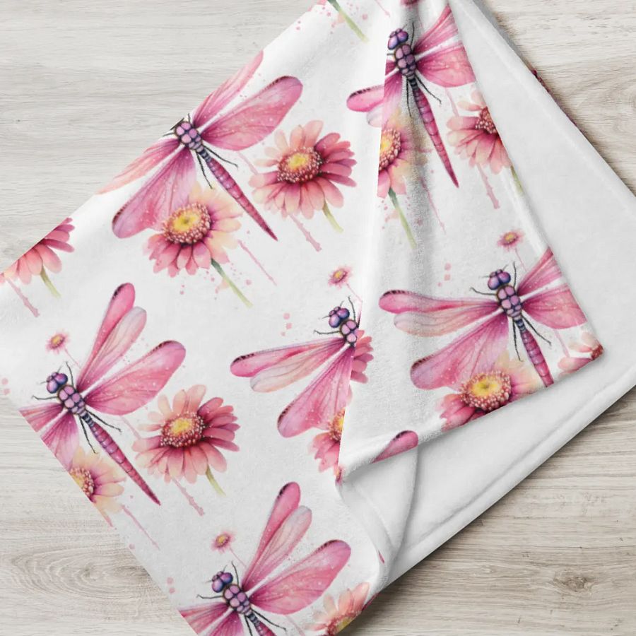 Pink Dragonfly Blanket product image (5)