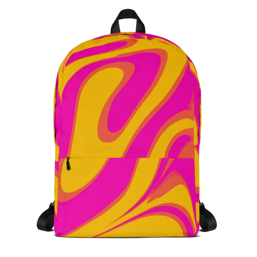 Pink and Yellow Psychedelic Swirls All-Over Backpack product image (9)