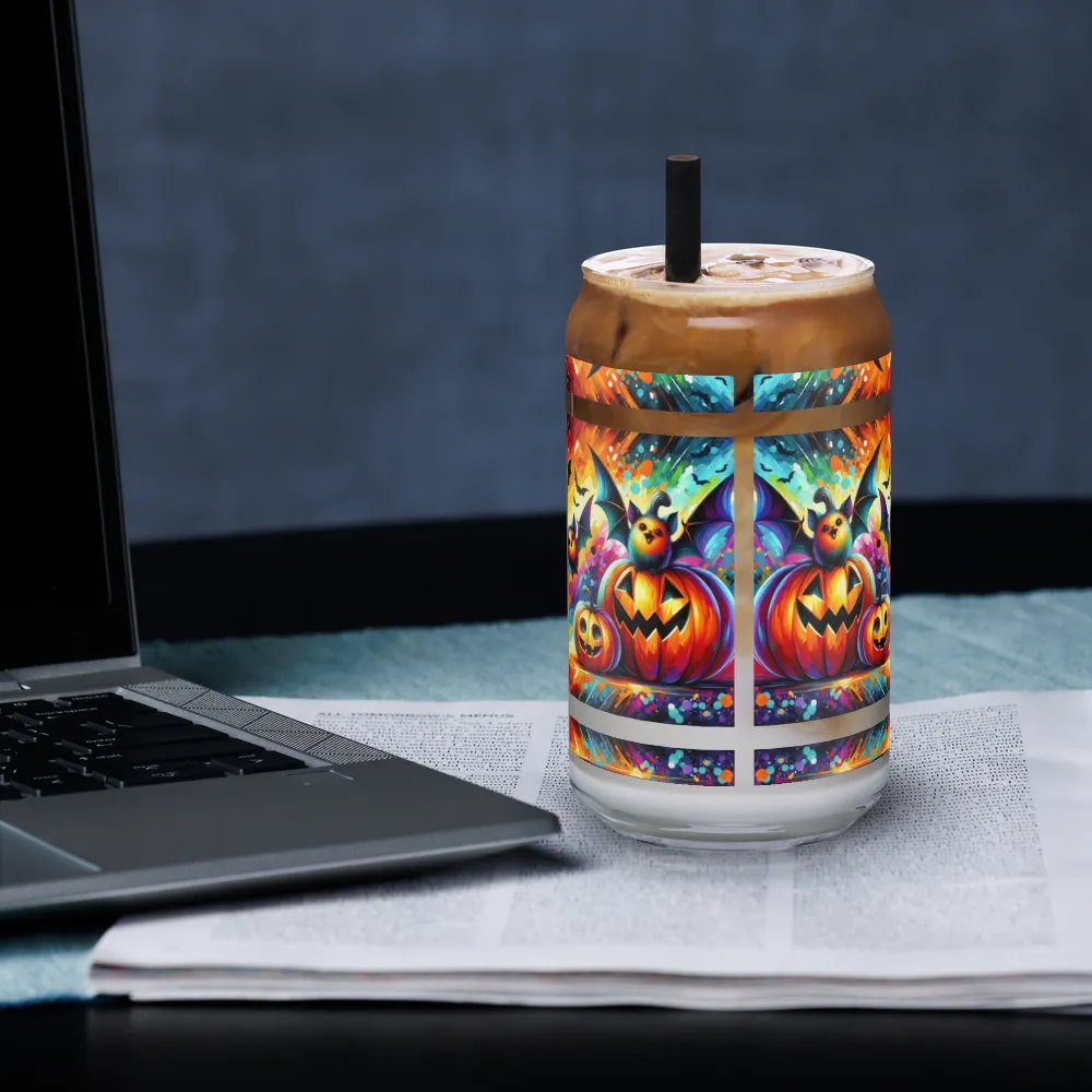Beautiful Bats & Pumpkins Halloween Themed Glass product image (3)