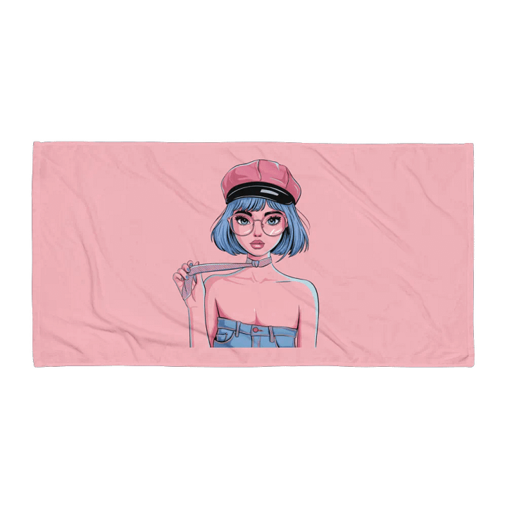 Chic Blue-Pink Illustrated Towel product image (1)