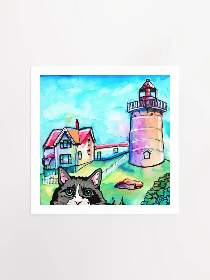 Cat Selfie at Lighthouse Print product image (1)
