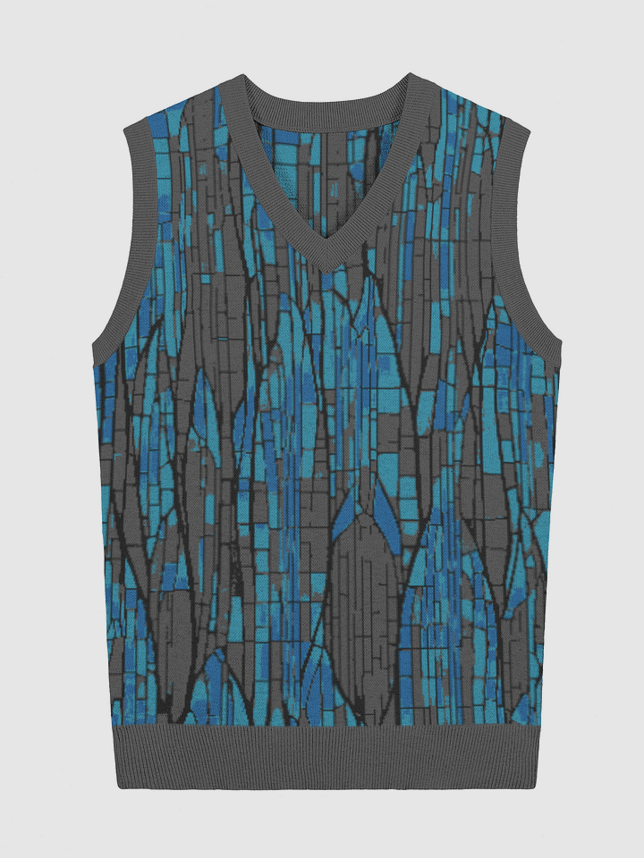 Geometric Gem Knitted V-Neck Vest (Exclusive) product image (1)