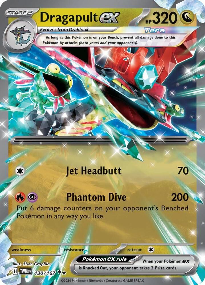 Pokémon Trading Card – Dragapult ex (Scarlet & Violet: Twilight Masquerade, #130/167) - NM product image (1)