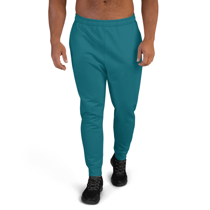 Plain Teal Blue True Summer Recycled Polyester Premium Men's Joggers by Treasure Pie product image (1)