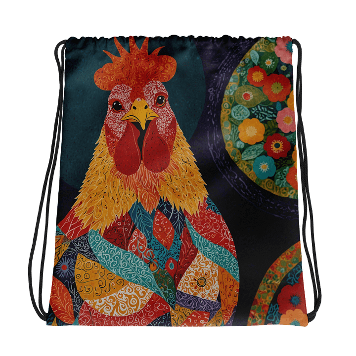Vibrant Rooster All-Over Drawstring Bag product image (1)